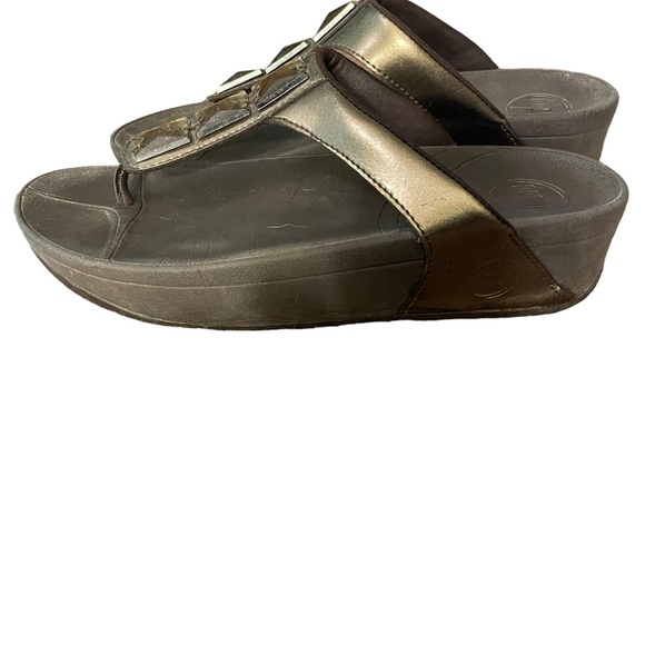 Fitflop Bronze and Brown Thong Sandals Size 7 - Picture 2 of 6